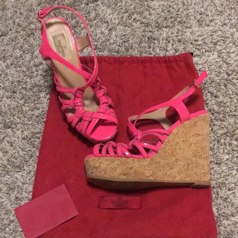 Valentino Wedges Pink US 7.5